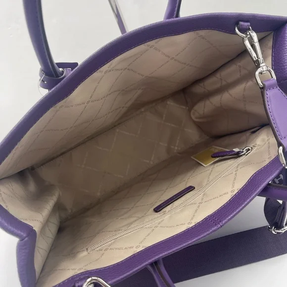 MICHAEL KORS Mirella Medium EW Pebbled Leather Tote Bag
Dark Purple 
NWT - Picture 8 of 16